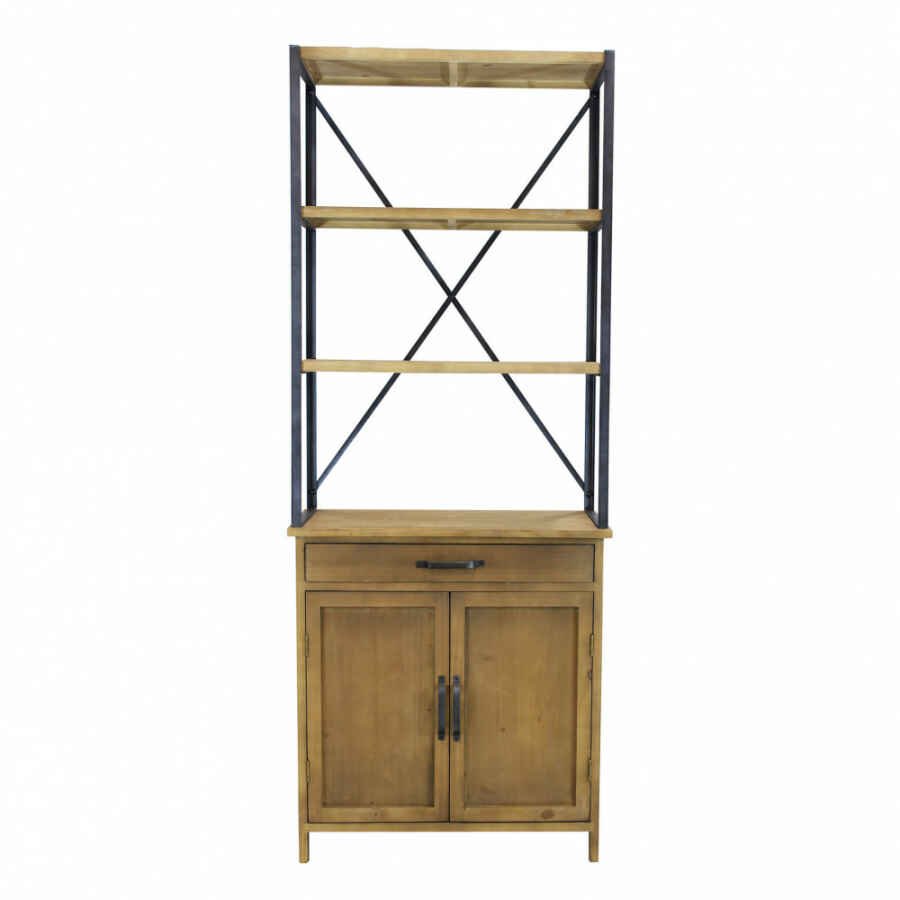 Libreria Industrial in Legno,Metallo cm 73,5×37,5×186 – TERRENCE
