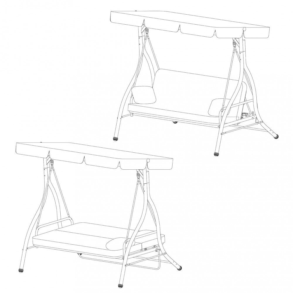 Dondolo letto da Giardino in Tessuto,Acciaio cm 190x95x186 – ARKELL