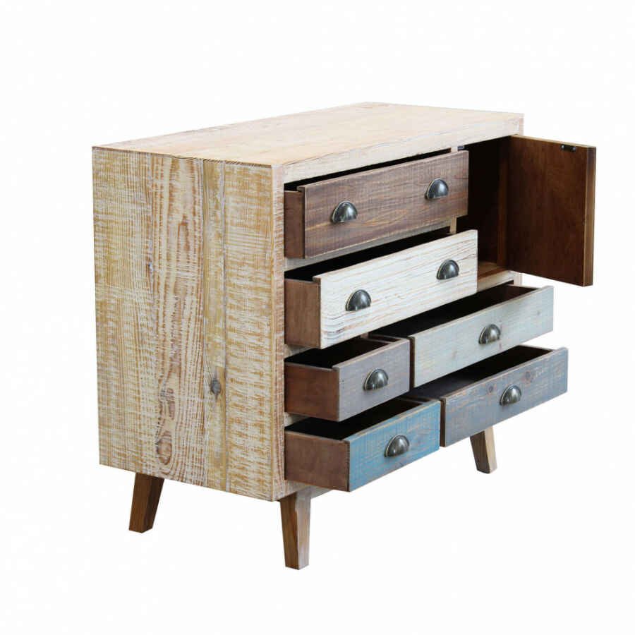 Cassettiera colorata in Legno cm 90x40x75 – FREDDY