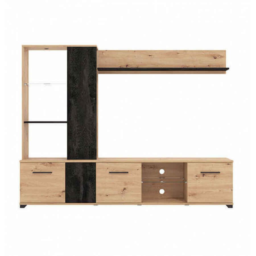 parete attrezzata soggiorno quattro ante moderna minimal in legno cm 202 x 40 x 155,5 h – POLE