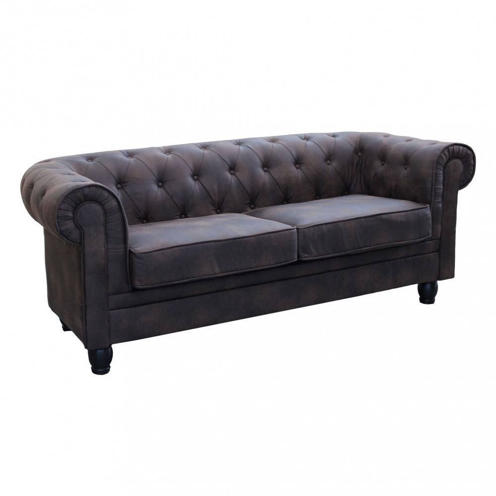 Divano vintage in ecopelle 3 posti in Ecopelle cm 197x74x82 – CHESTERFIELD
