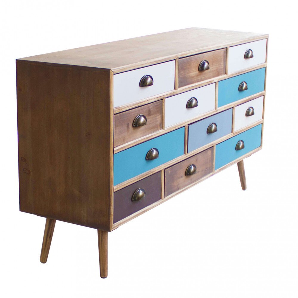 Cassettiera 12 cassetti in Legno cm 120×36,5×49 – CAL
