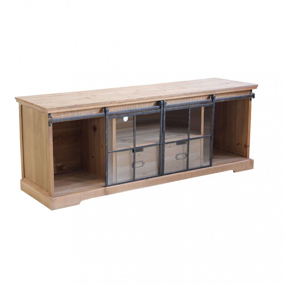 Porta tv per soggiorno Industrial in Legno,Acciaio cm 160×45,5×60 – TYBALT