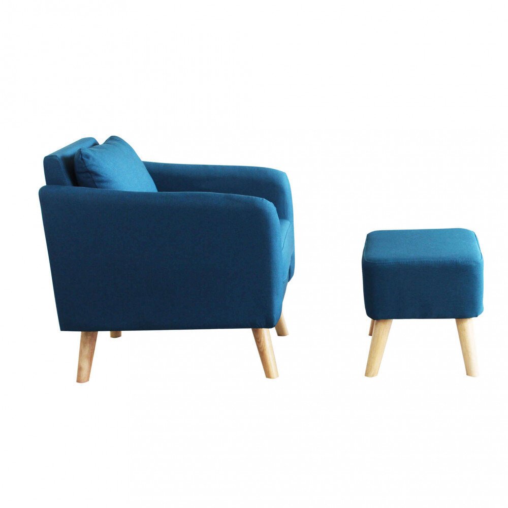 Poltrona con poggiapiedi in Tessuto cm 68x75x80 – JULIA