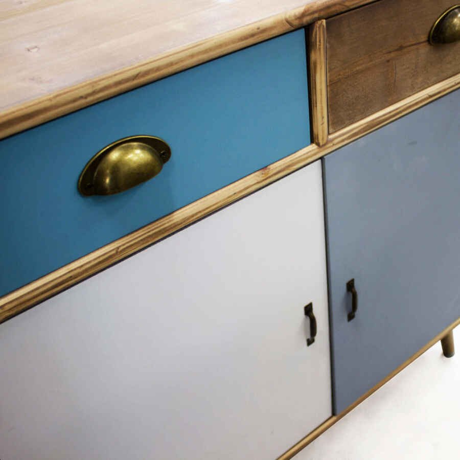Mobiletto multicolore in Legno,MDF cm 80x35x63 – HALLAM