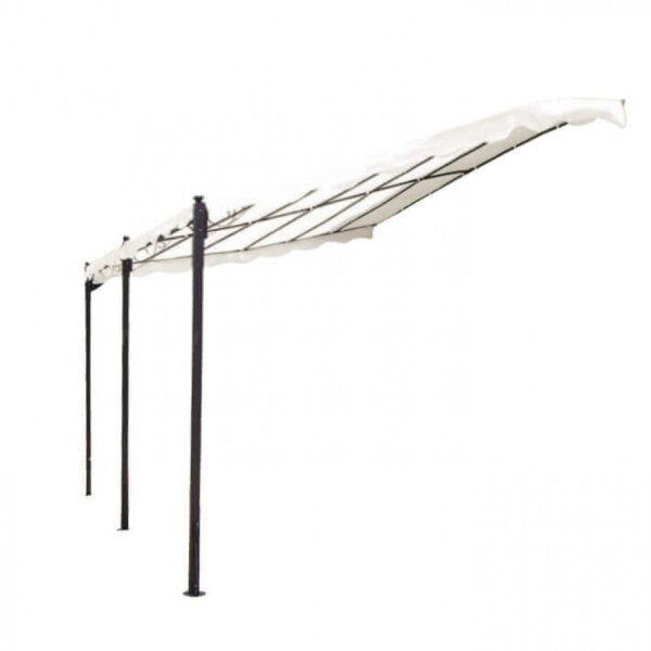 Pergola da Giardino addossata 3×4 in acciaio,poliestere – MERLIN