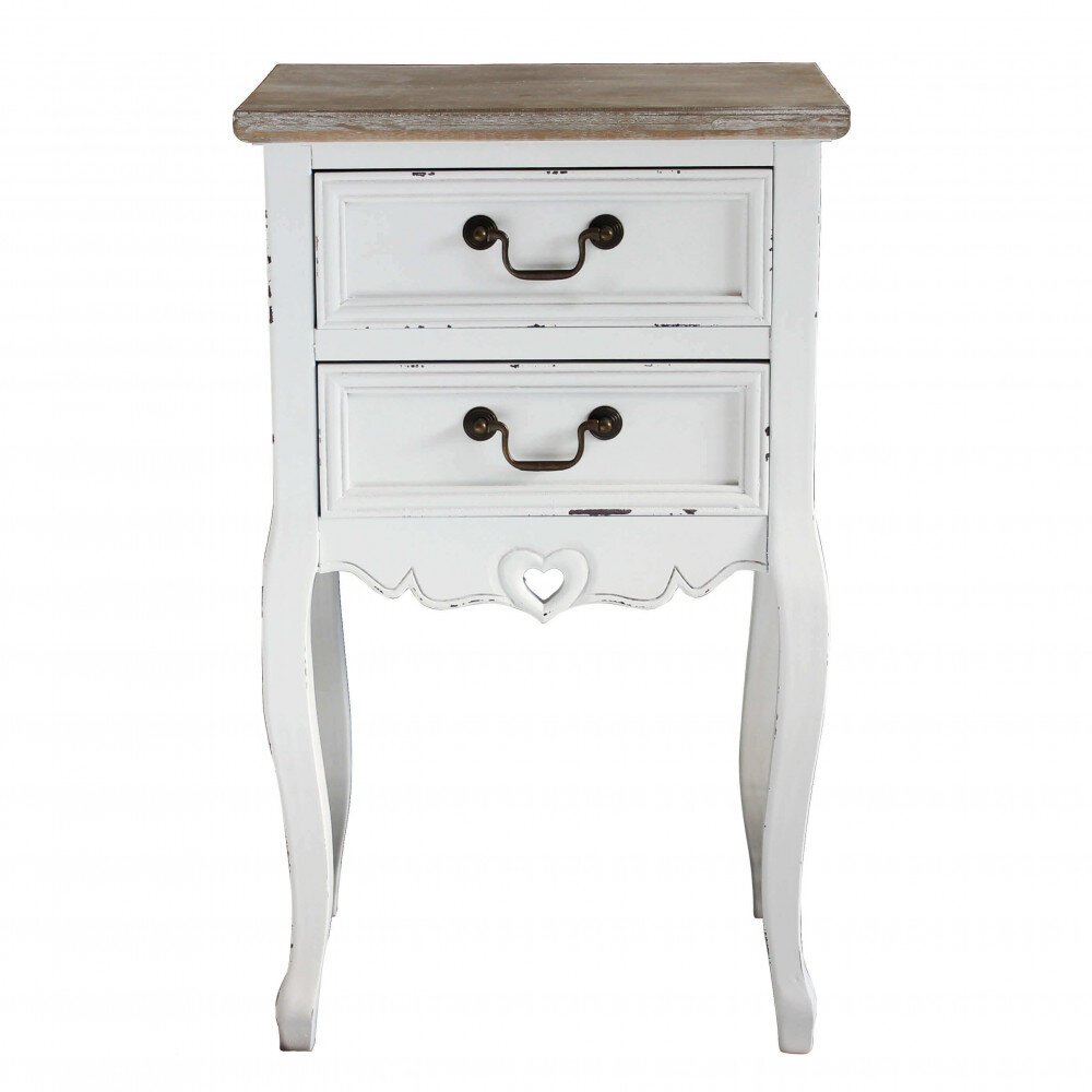 Mobiletto 2 cassetti shabby chic in Legno cm 44x32x74 – HUEY
