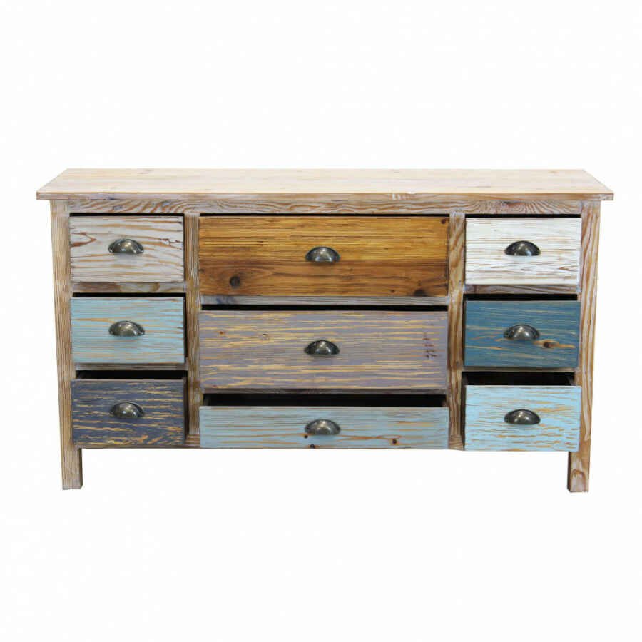 Cassettiera colorata Industrial in Legno cm 130x40x72 – FREDDY
