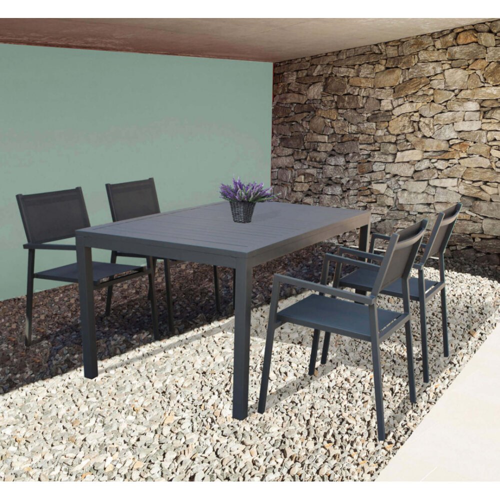 Poltrona da Giardino Impilabile in Alluminio,Textilene cm 55x57x85 – LEX