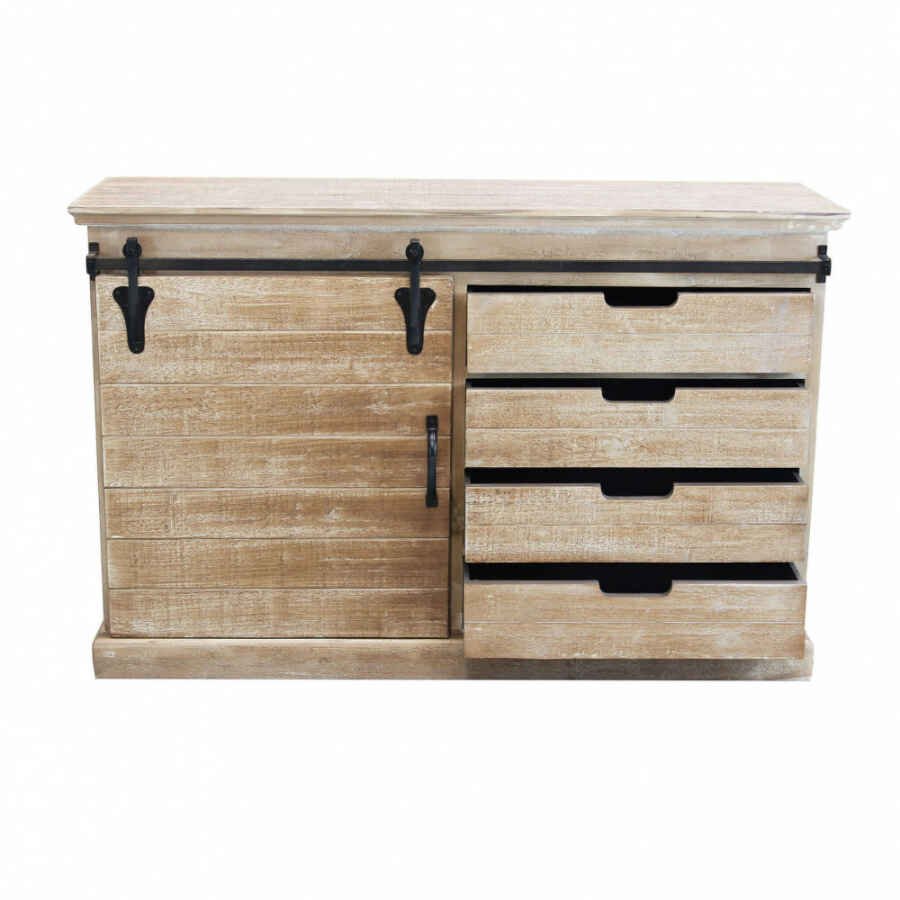 Madia per soggiorno Industrial in Legno,Metallo cm 124x43x81,5 – JIM