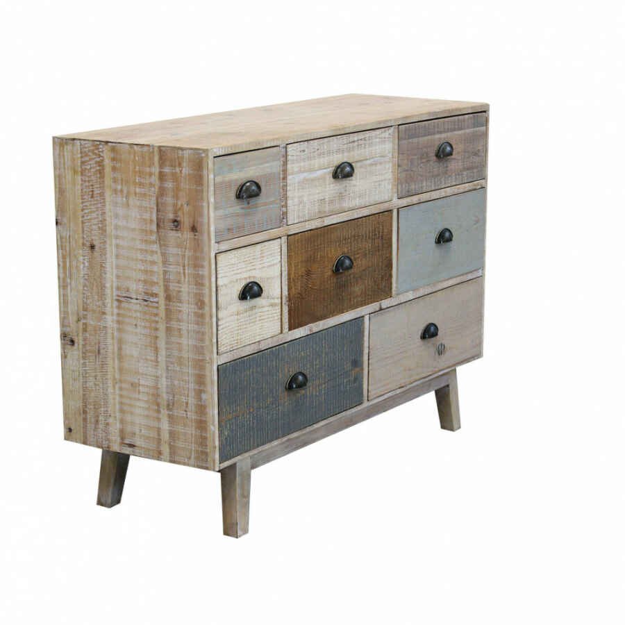 Cassettiera colorata Industrial in Legno cm 125x45x82 – FREDDY
