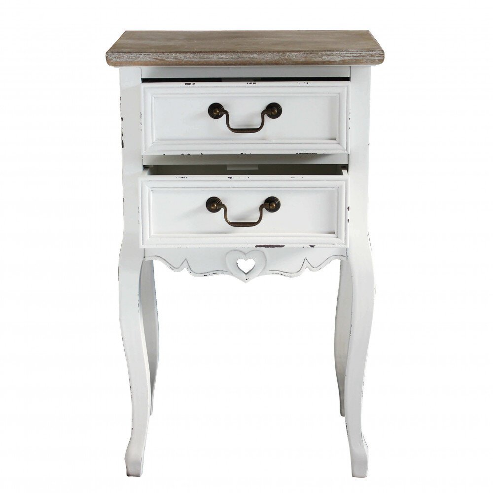 Mobiletto 2 cassetti shabby chic in Legno cm 44x32x74 – HUEY