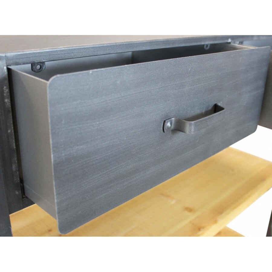 Scaffale con ruote in Acciaio,Legno cm 90,5×39,5×92,5 – JOLYON
