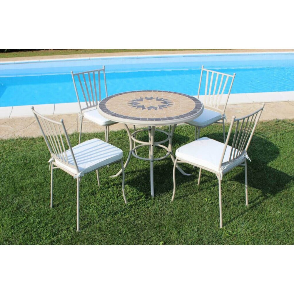Sedia da Giardino con cuscino in Acciaio cm 41x53x90 – NEVIL