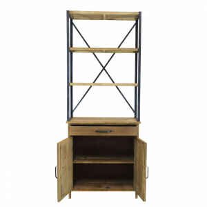 Libreria Industrial in Legno,Metallo cm 73,5×37,5×186 – TERRENCE