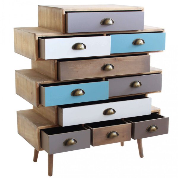 Mobiletto 10 cassetti in Legno cm 80×36,5×73,5 – LAYTON