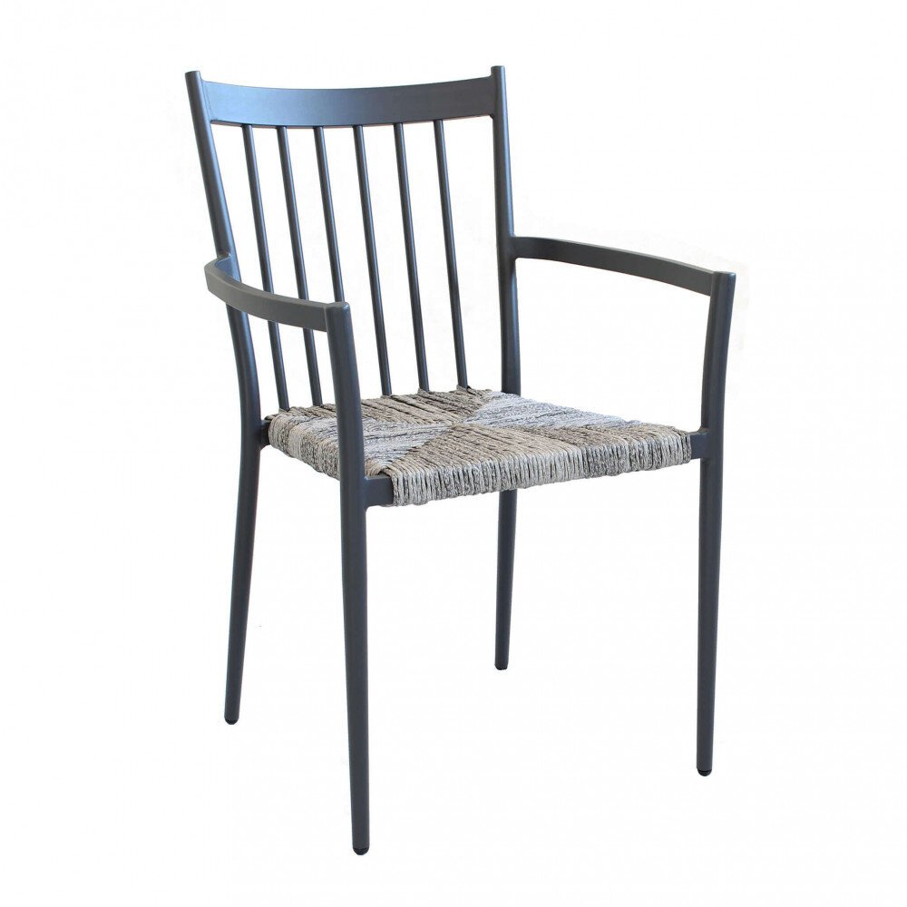 Poltrona da Giardino Impilabile in Alluminio,Wicker cm 55x57x86 – BURTON