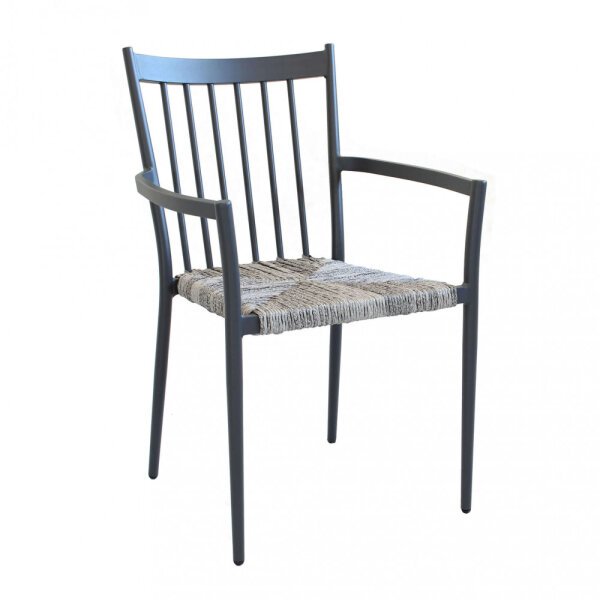 Poltrona da Giardino Impilabile in Alluminio,Wicker cm 55x57x86 – BURTON