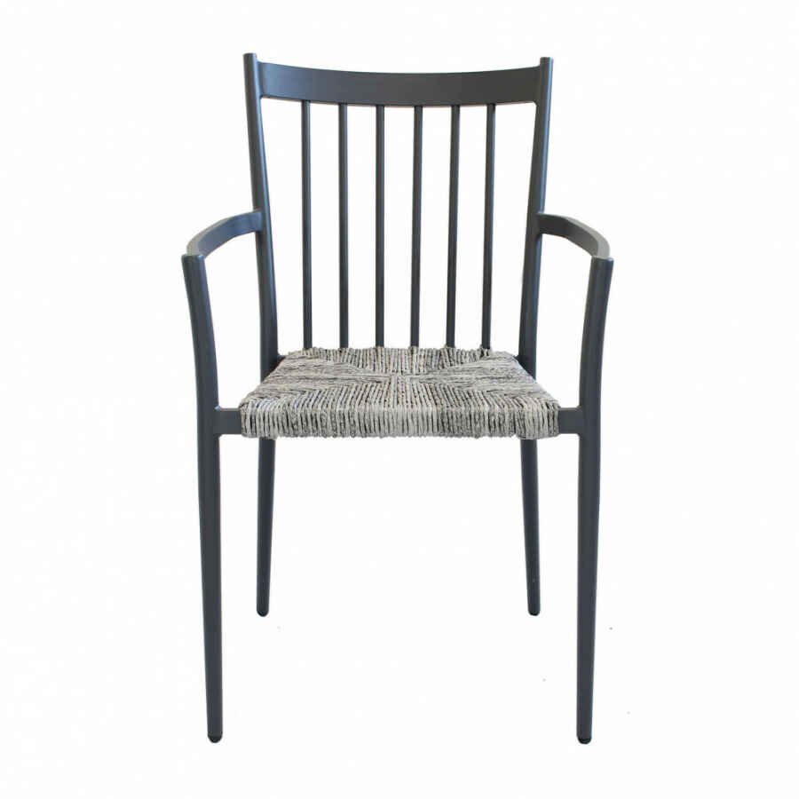 Poltrona da Giardino Impilabile in Alluminio,Wicker cm 55x57x86 – BURTON