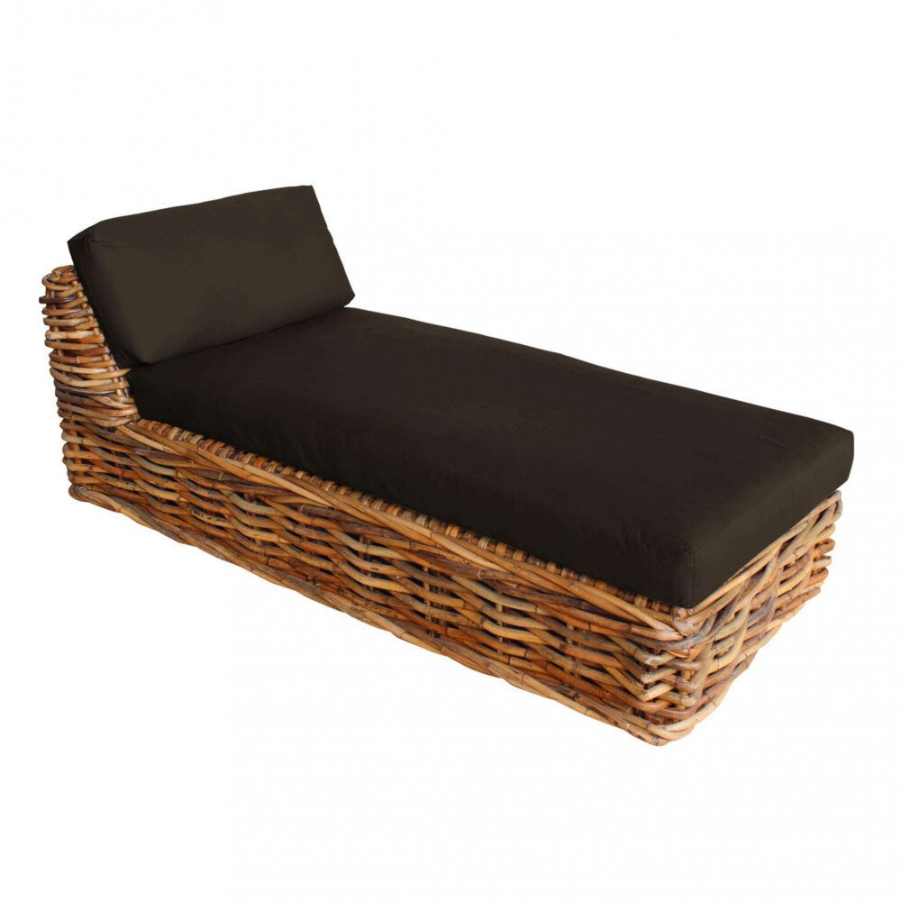 Chaise longue da Giardino con cuscino in Rattan naturale – NATUR