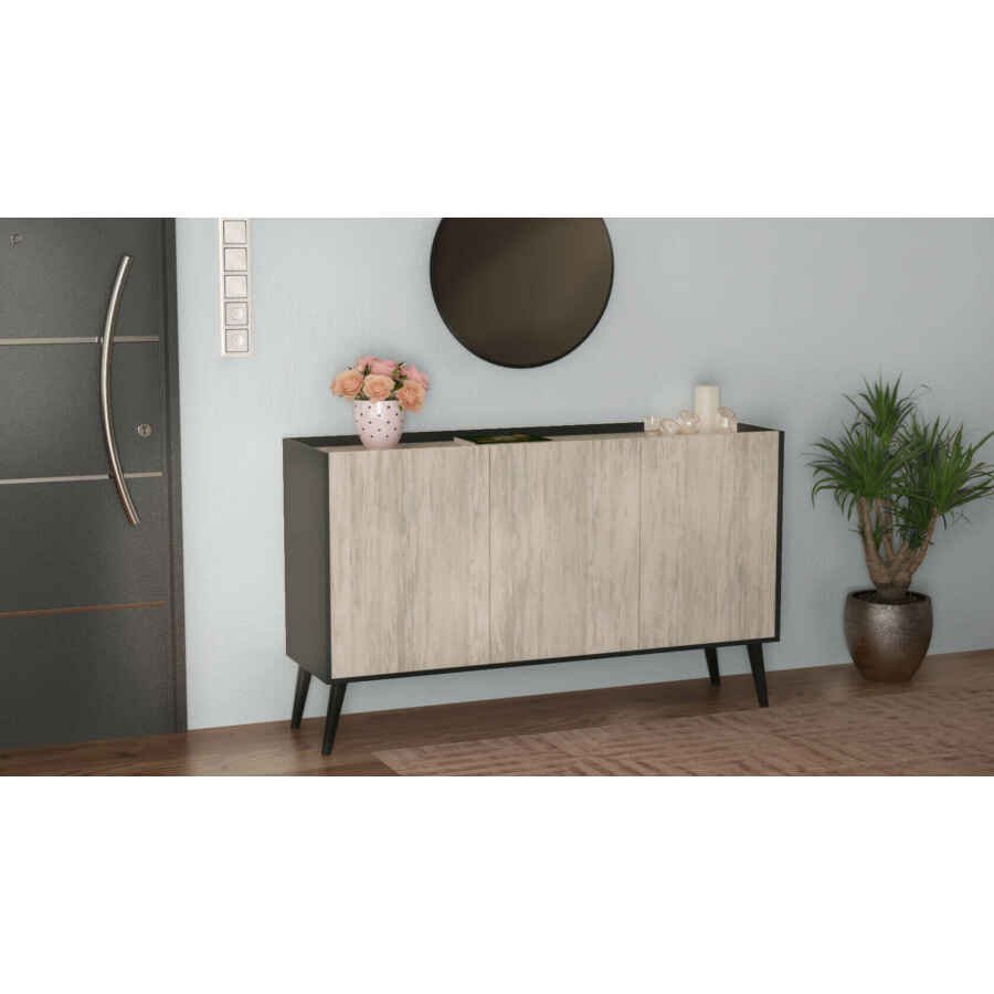 Madia di design con 3 ante in Truciolare cm 150×41,5×78 – THOMAS