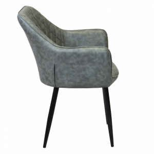 Poltrona per Sala da Pranzo in Ecopelle,Metallo cm 48x62x83 – ROBIN