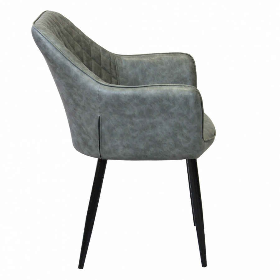 Poltrona per Sala da Pranzo in Ecopelle,Metallo cm 48x62x83 – ROBIN