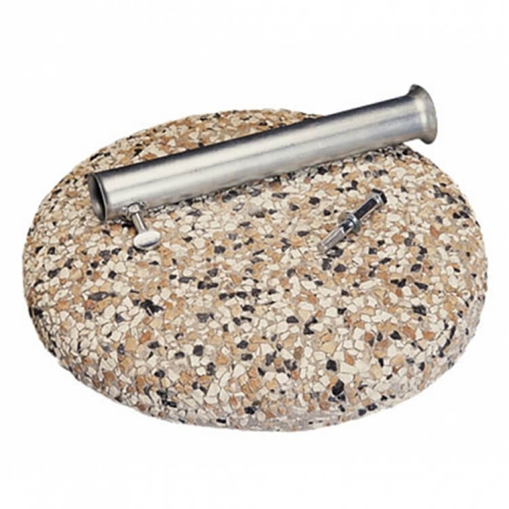 Base ombrellone palo centrale kg 35 con tubo diametro 52 mm in acciaio,cemento – BASE