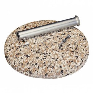 Base ombrellone palo centrale kg 35 con tubo diametro 52 mm in acciaio,cemento – BASE