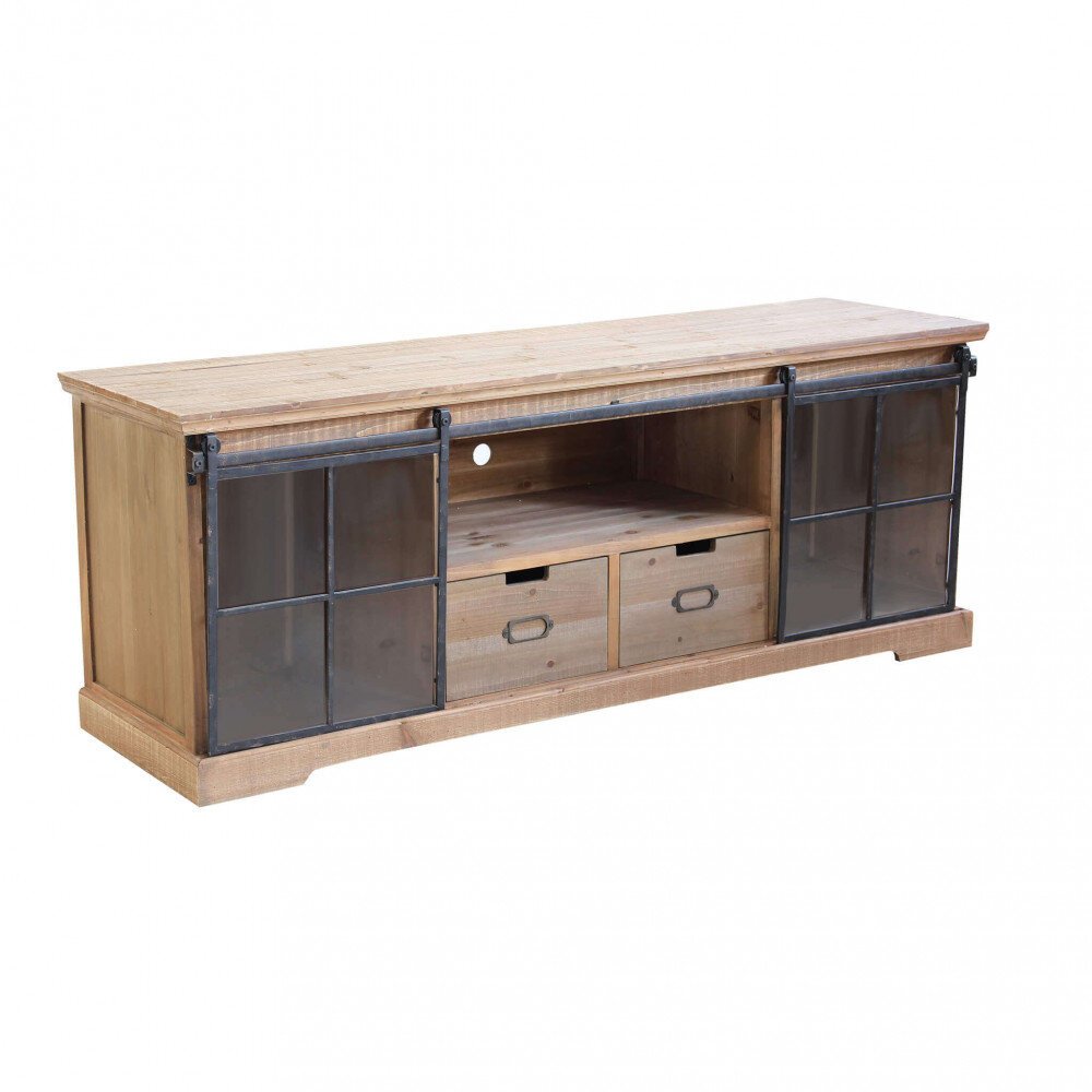 Porta tv per soggiorno Industrial in Legno,Acciaio cm 160×45,5×60 – TYBALT