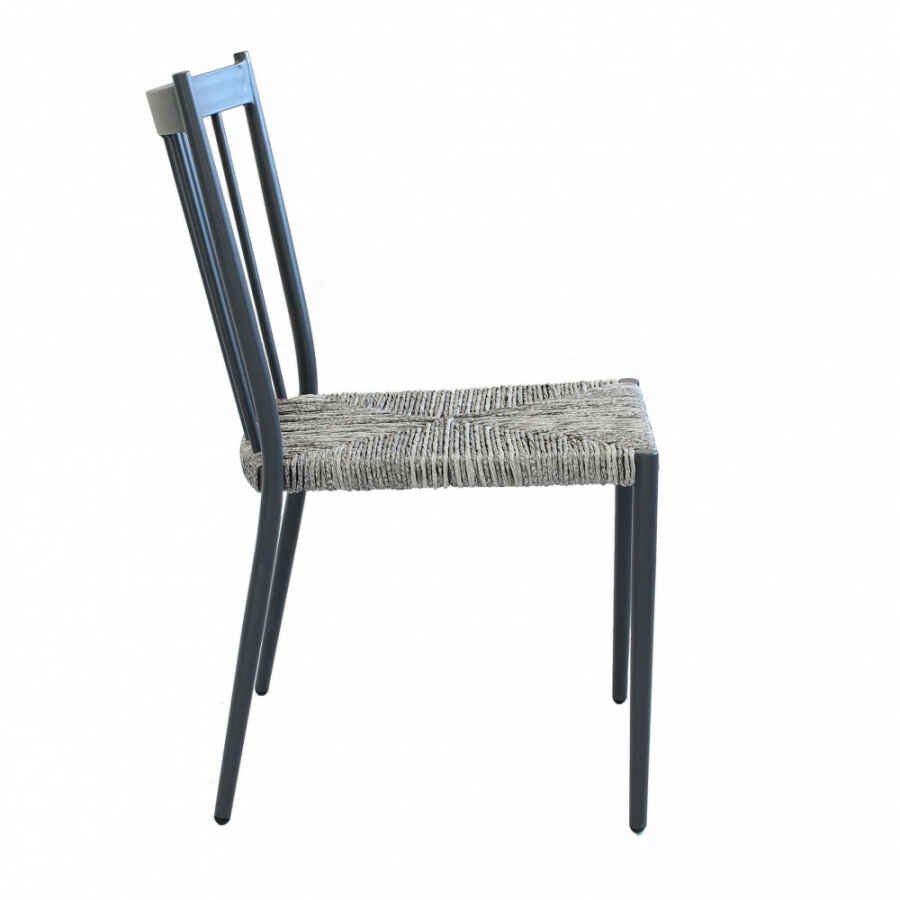 Sedia da Giardino Impilabile in Alluminio,Wicker cm 46x57x86 – BURTON
