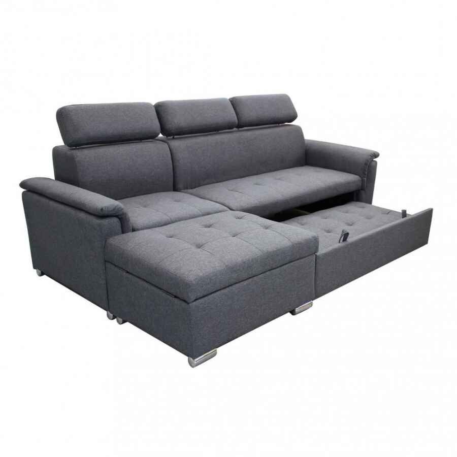 Divano Letto con penisola in Tessuto cm 234x148x84 – ALF