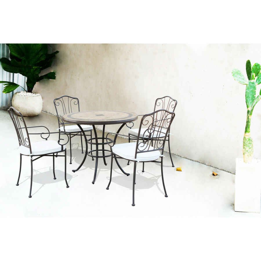 Poltrona da Giardino con cuscino in Acciaio cm 53x55x90 – NEVIL