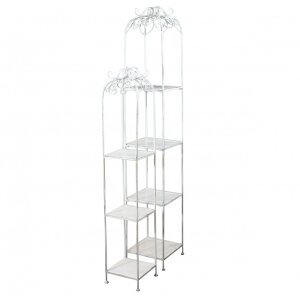 Set di 2 scaffali stile provenzale verniciato in Alluminio cm 27x27x162 – DENHOLM