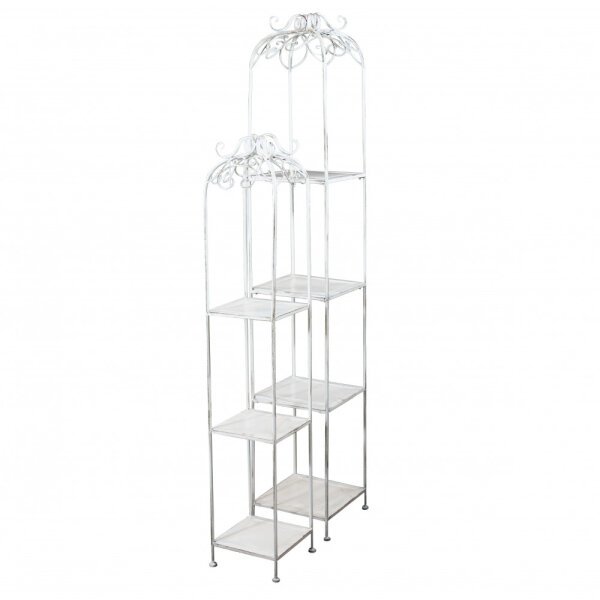 Set di 2 scaffali stile provenzale verniciato in Alluminio cm 27x27x162 – DENHOLM