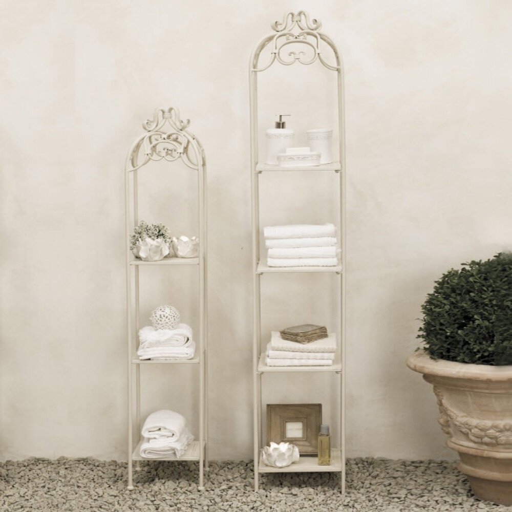 Set di 2 scaffali stile provenzale verniciato in Alluminio cm 27x27x162 – DENHOLM