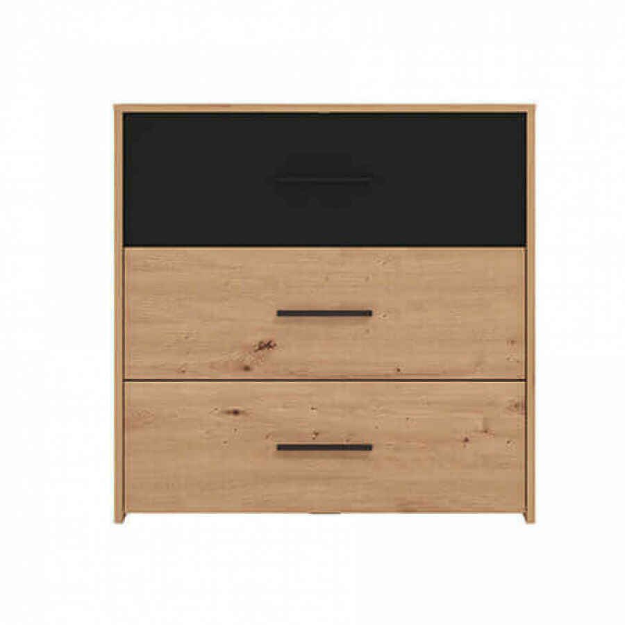comò tre cassetti moderno minimal in legno cm 80,6 x 33,2 x 80,5 h – TIMBER