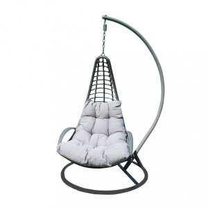 Poltrona Sospesa da Giardino in Wicker,Acciaio cm 105x105x186 – WILLOUGHBY