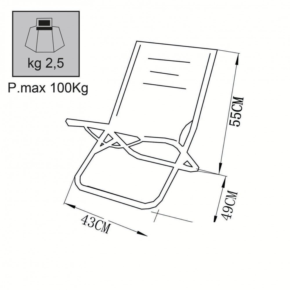 Spiaggina prendisole Pieghevole colori casuale in Acciaio,Oxford cm 49x43x55 – JOHNNY