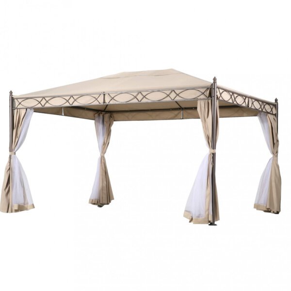Gazebo da Giardino 3×4 con pareti in acciaio,poliestere – HUFFIE