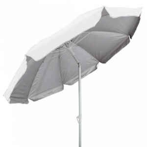 Ombrellone da spiaggia colore bianco Rotondo 2,2 m in alluminio,poliestere – FRED