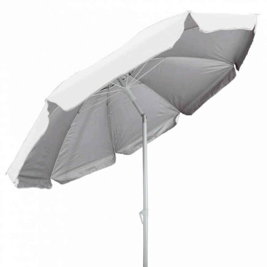 Ombrellone da spiaggia colore bianco Rotondo 2,2 m in alluminio,poliestere – FRED