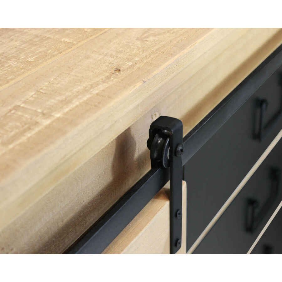 Madia Industrial in Acciaio,Legno cm 147×42,3×75 – JERRARD