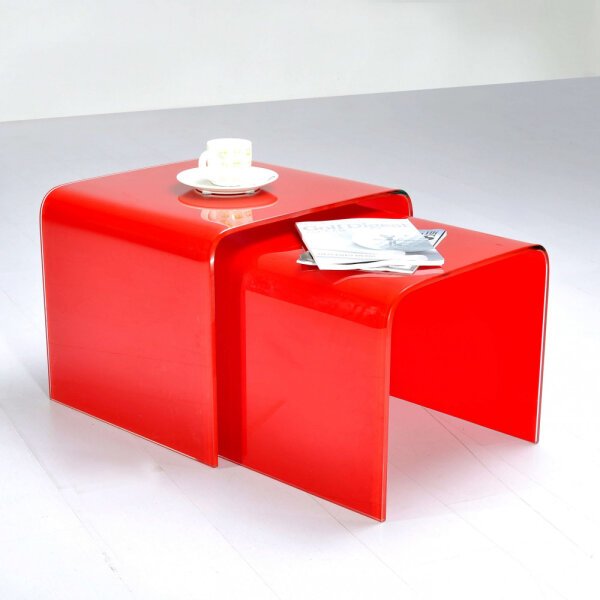 Tavolini in vetro in Vetro cm 56x50x45 – NEIL