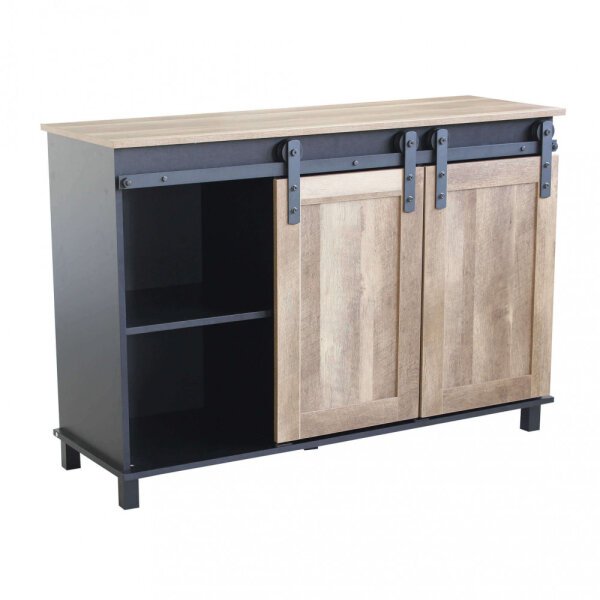 Madia per soggiorno Industrial in Legno,Acciaio cm 120x40x82 – TREY