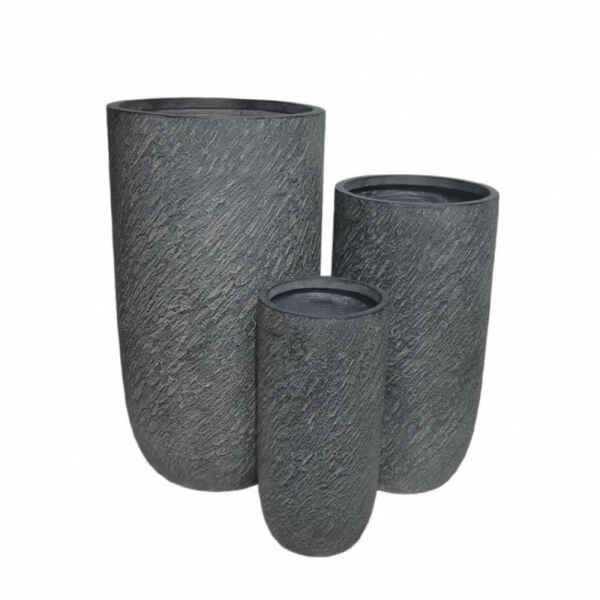 Set di 3 vasi in Fibra di argilla cm 44x44x79 – NINE