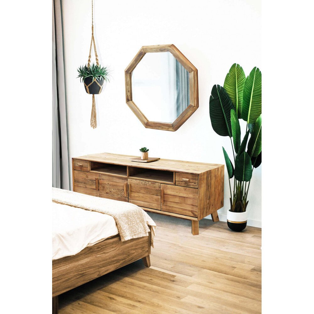 Porta tv con 2 cassetti in Pino riciclato cm 180x48x65 – PINE