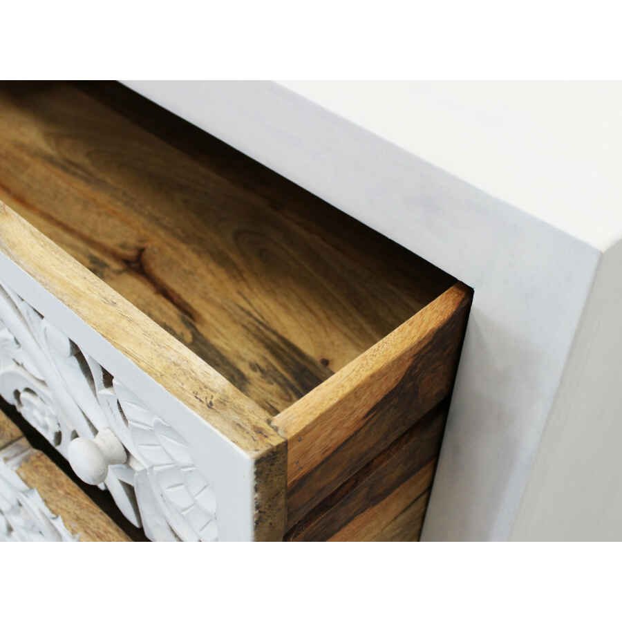 Cassettiera con decoro 3 cassetti in Legno,Metallo cm 80x40x80 – KONNOR