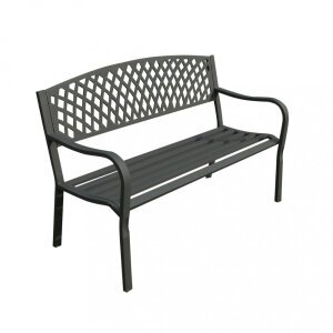 Panchina da Giardino 2 posti in Acciaio,Acciaio cm 128x85x56 – SHELDON