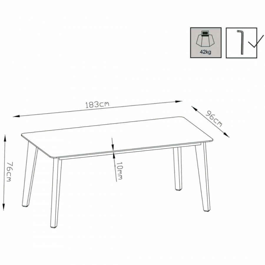 Tavolo da Giardino e piano in HPL 180×90 – NANDY